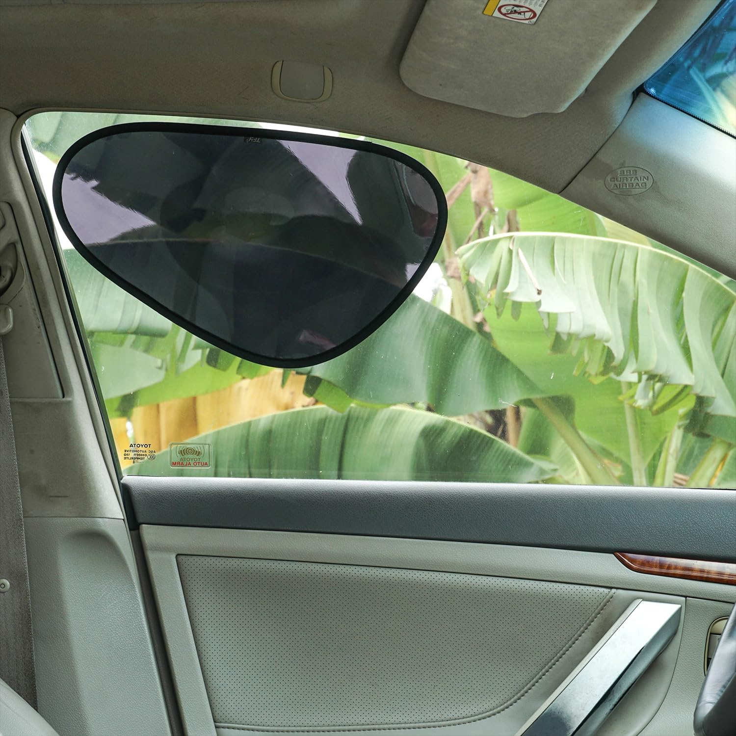 TFY Car Side Window Sun Shade - Static Cling Dark Transparent Film for Low-Angle Sunlight, UV Protection, Heat Reduction, Easy Install & Removable Sun Visor for Driver and Passenger, 2 Pieces image number 3
