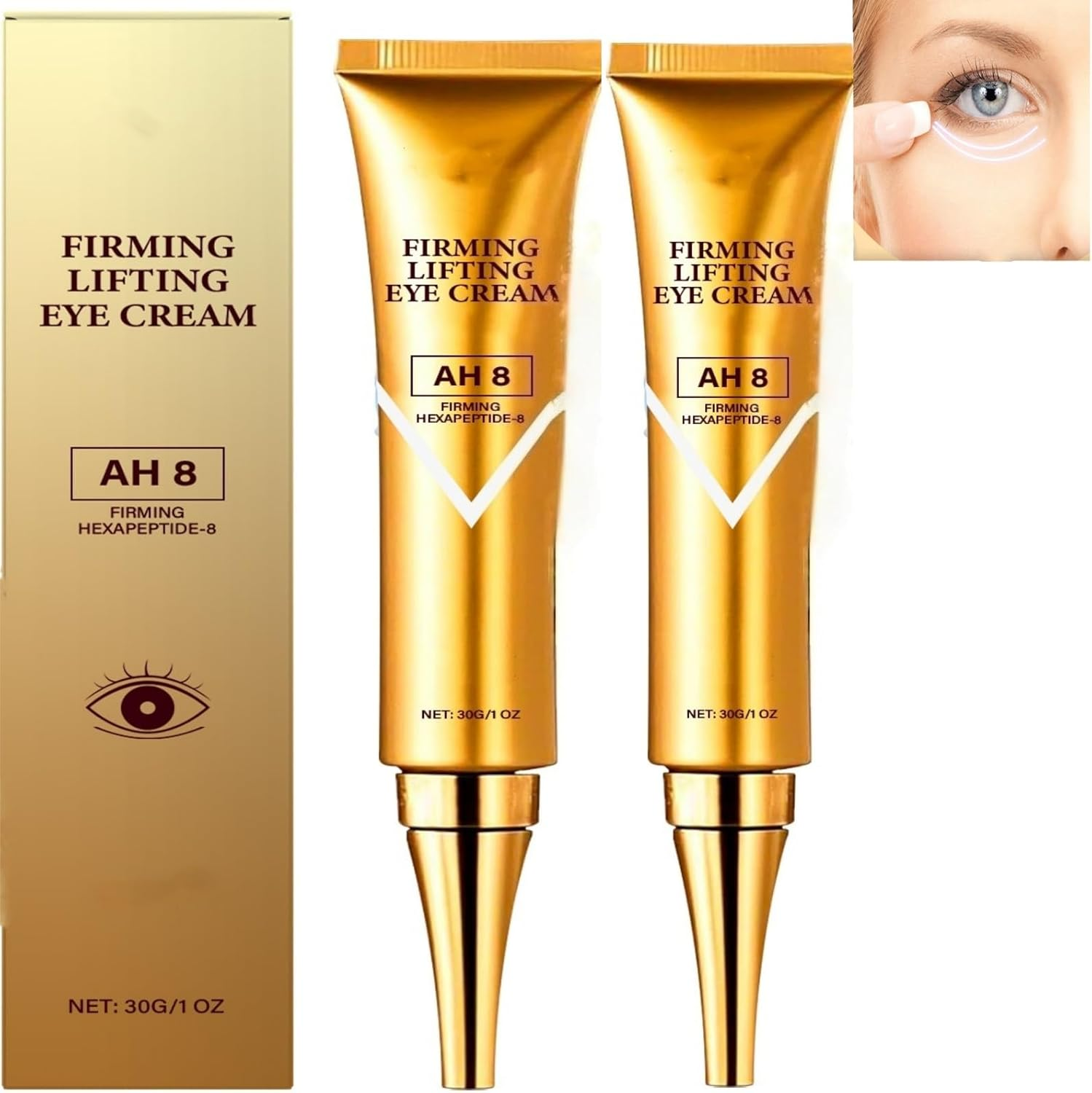 Eye Cream for Removal Eye Bags and anti Aging Wrinkle with Collagen, under Eye Cream for Dark Circles,Brightening,Hydrating,Firming,Lifting,Reduces Fine Lines, Wrinkles and Puffiness. (4PCS)