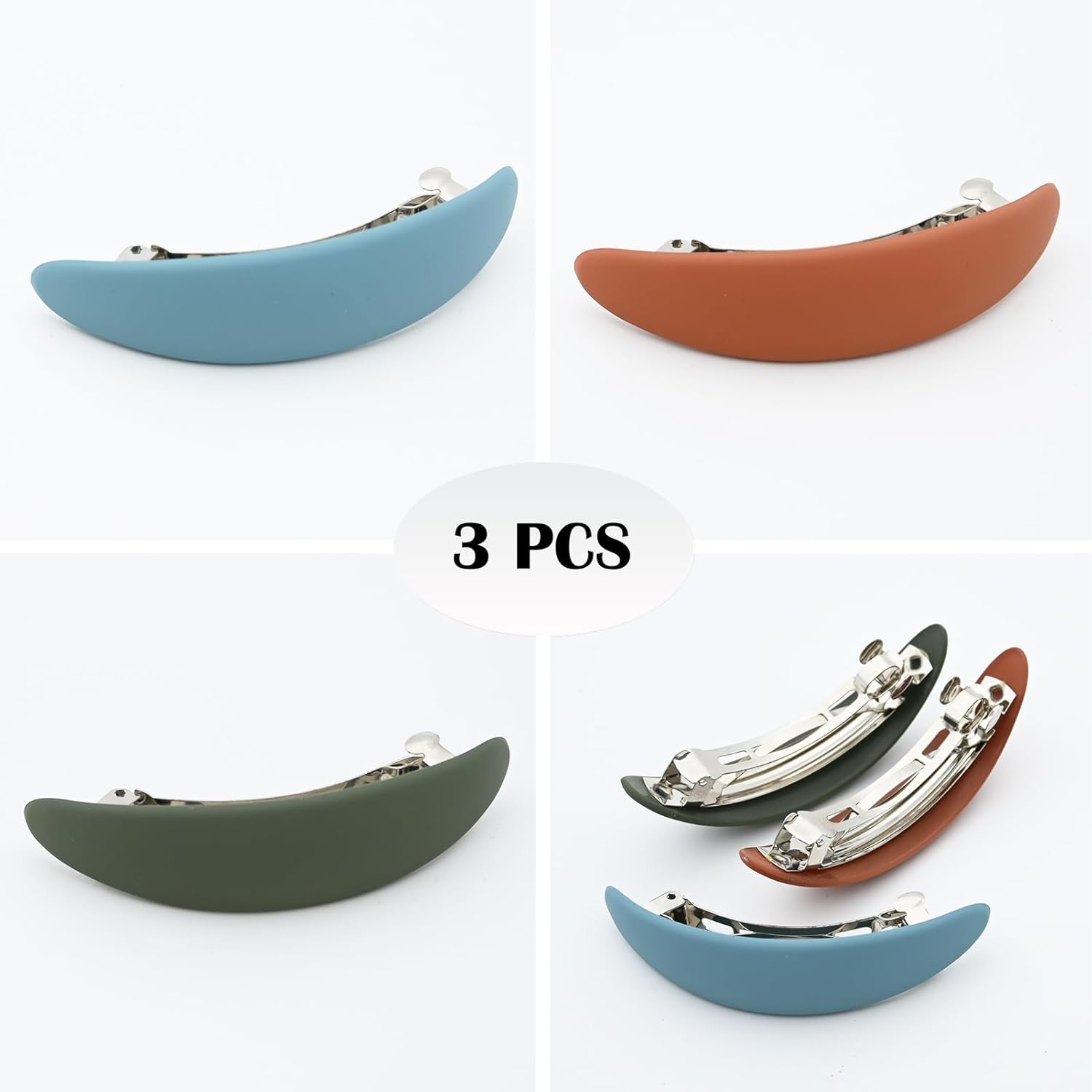 Set of 3 French Hair Clips for Women - Classic Car Hair Claws Elegant Hair Accessories image number 4