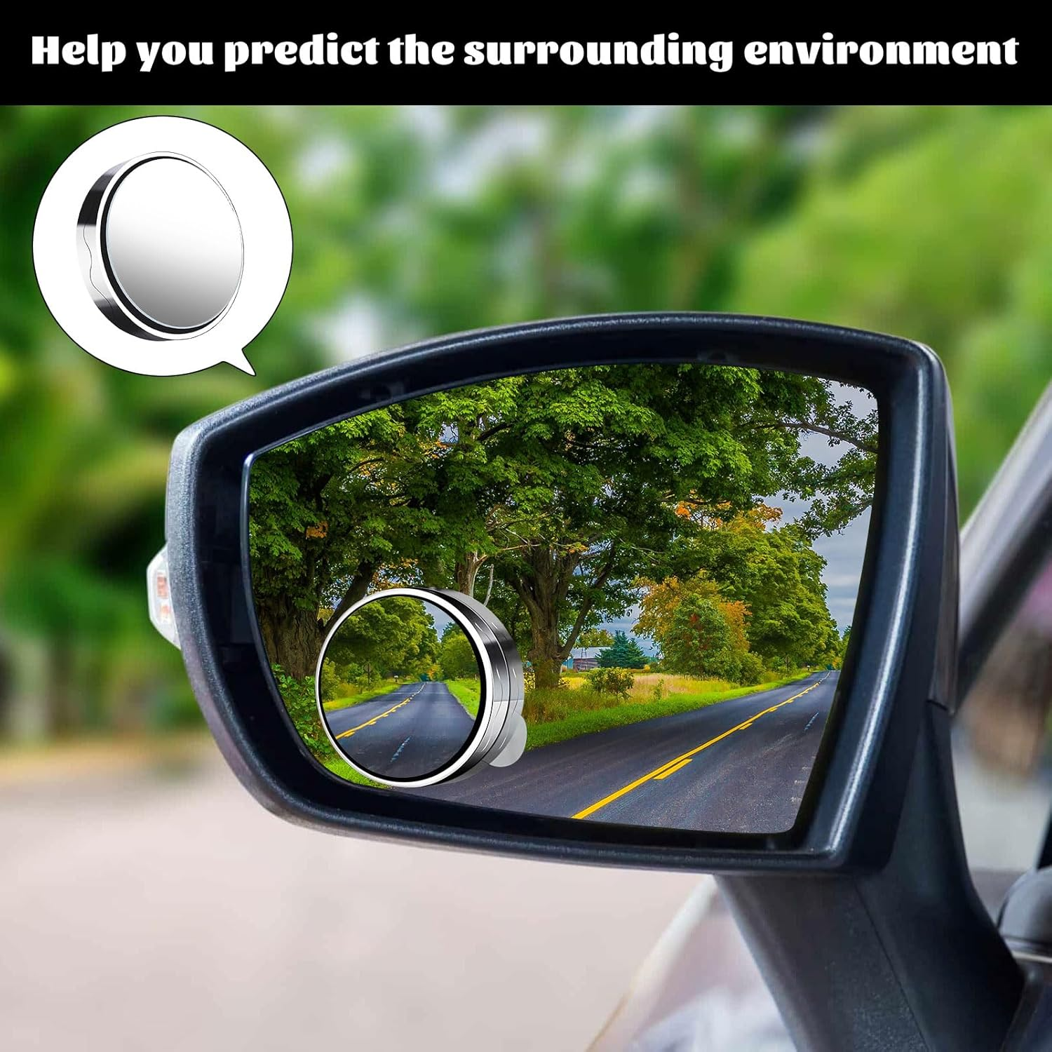 Car Blind Spot Mirror, 4Pcs Blind Spot Mirrors for Cars, Hd Car Mirror, Suction Cup Blind Spot Mirror, 360&deg; round HD Glass Convex Rearview, Auxiliary Mirrors for Jeep,Cars,Truck image number 5
