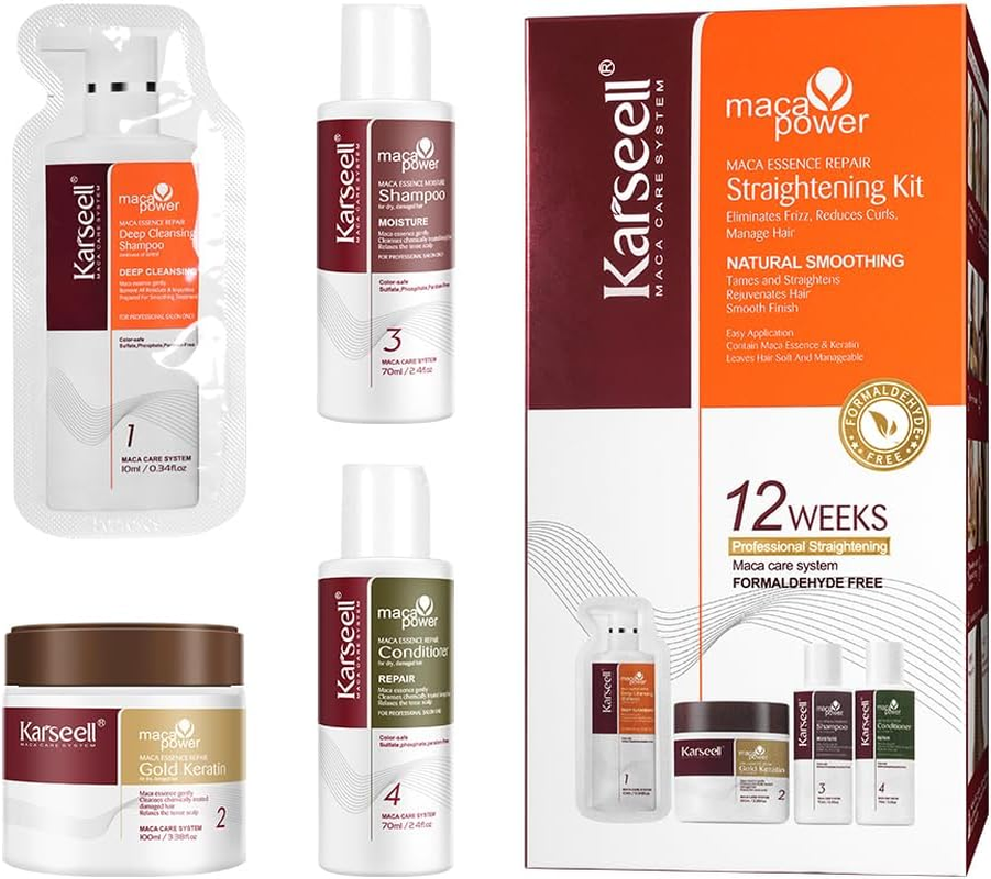 Karseell Repair Straightening Kit, 12 Weeks of Home Use Professional Straightening, Softer and Shinier Hair, All Hair Types image number 4