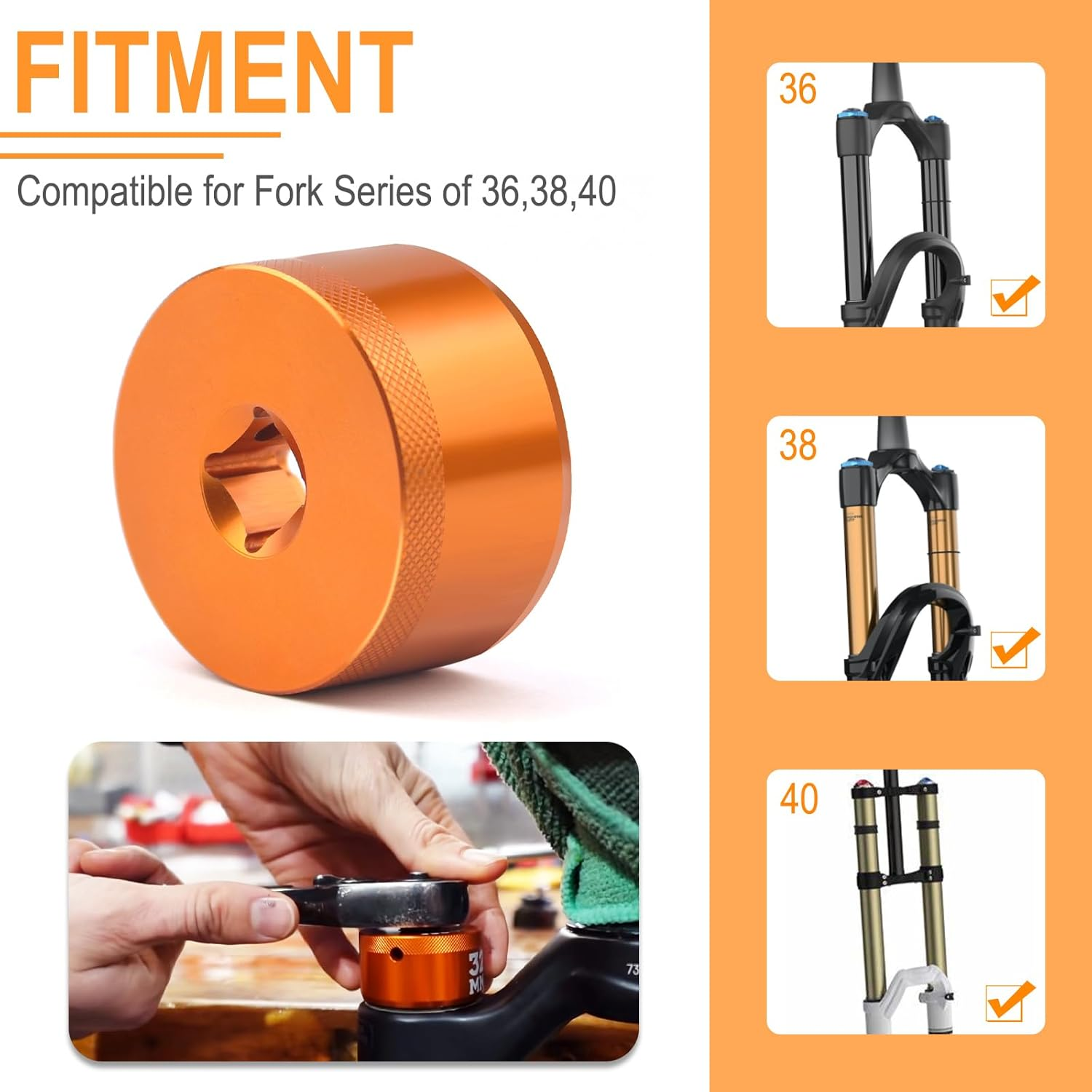 32Mm Bike Fork Topcap Socket Tool Compatible for Fox Fork Series of 36,38,40, Use for 3/8" Ratchet Drive image number 1