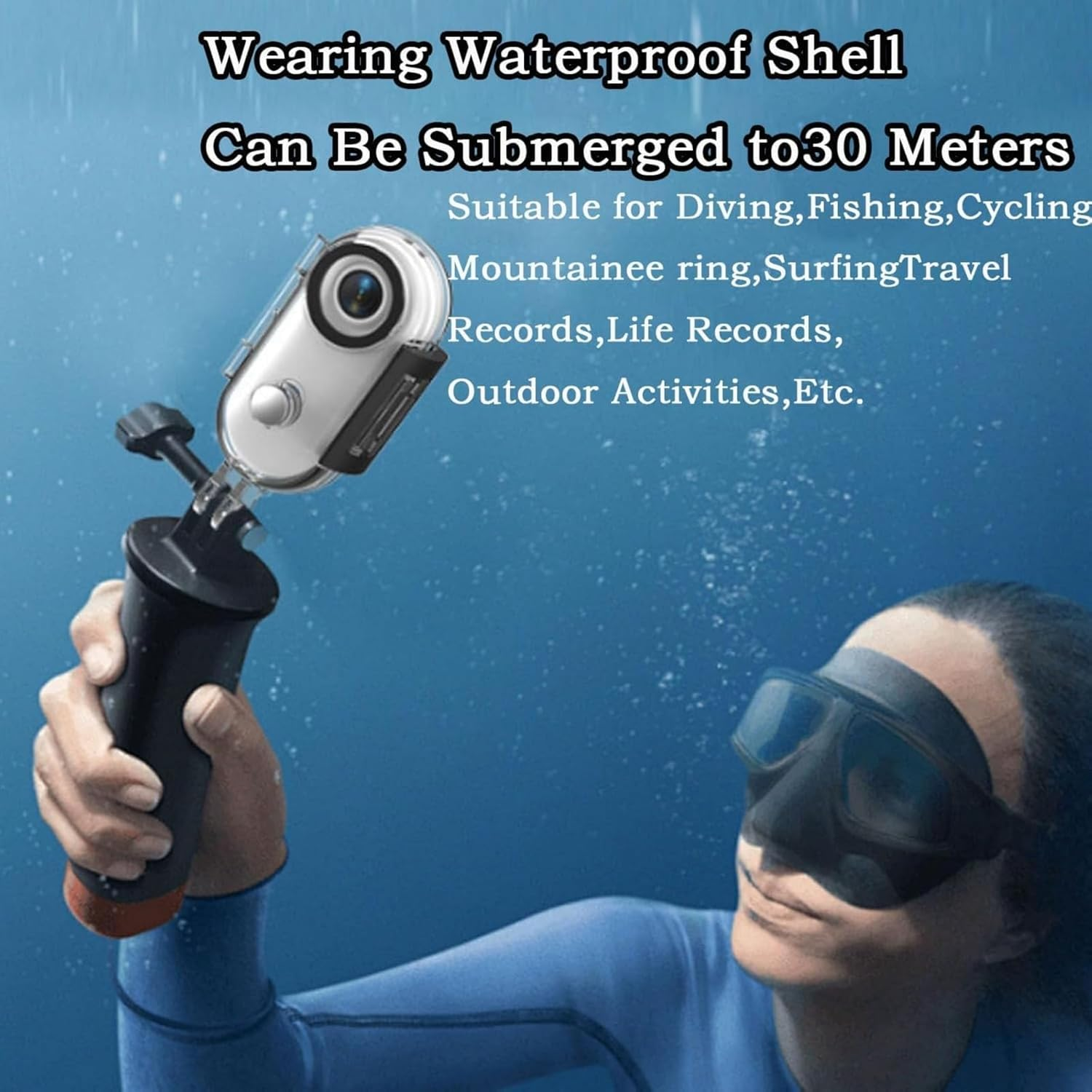 256G 4K POV Hd Wearable Thumb Action Camera, Motorcycle/Cycling Helmet Camera with Magnetic Clip, 120&deg;Wide-Angle,360&deg; Rotation,Ip68 Waterproof, for Vlog Recording (Balck-1080P-Wifi,256G)