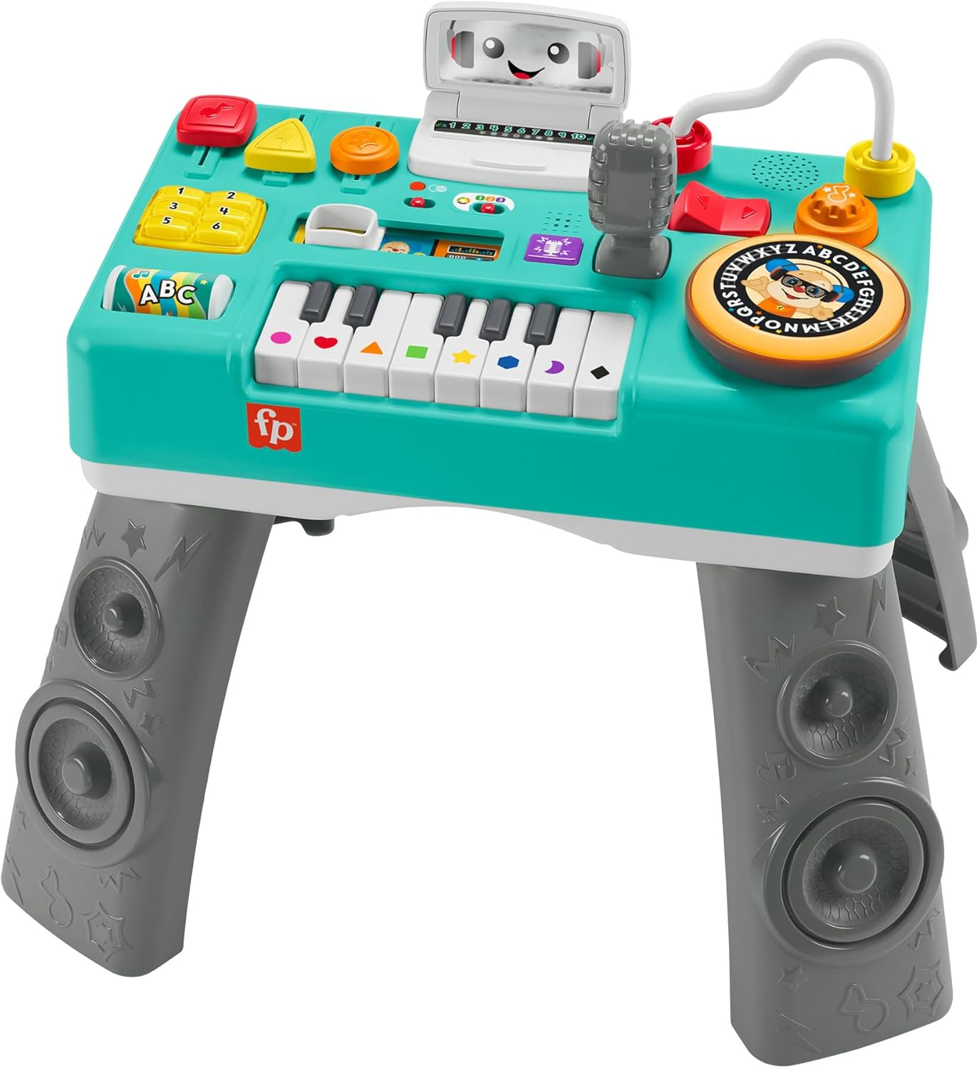 Fisher-Price Learning Fun DJ Game Table - Musical Learning Toy with 3 Piano Play Modes, Lights, Version English Reduced Packaging, HTK83 image number 6