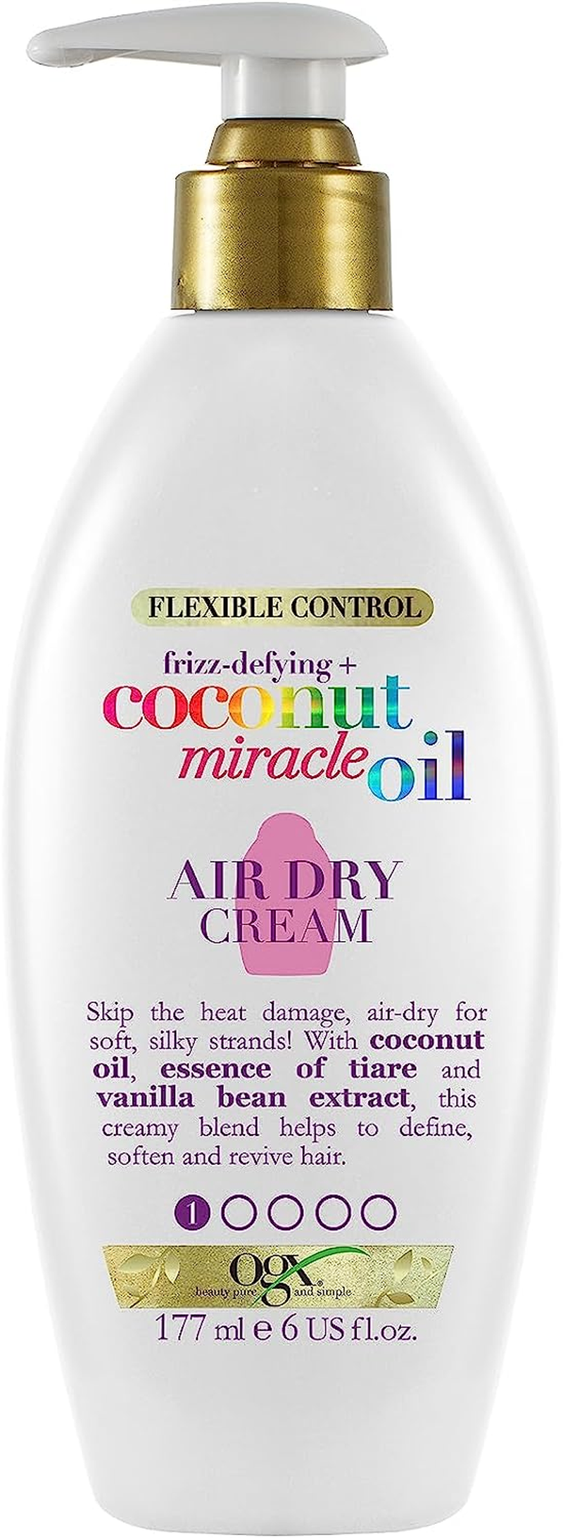 Ogx Coconut Miracle Oil Air Dry Cream 177 Ml, Multicolor