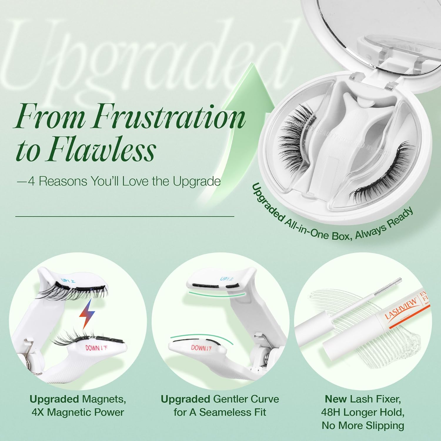 LASHVIEW Upgrade Soft Magnetic Eyelashes with Applicator, Reusable Soft Magnetic Lashes Natural Look, No Glue Needed,Comfort& Convenient Portable All-In-One Box (RCY24) image number 6