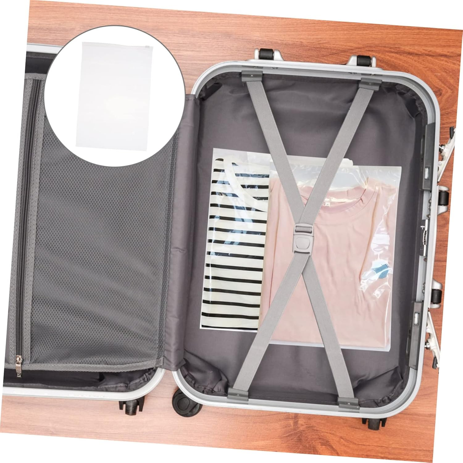 SHERCHPRY 100Pcs Clothes Pants Plastic Storage Bags Travel Storage Bags Packing Pouch for Travel Laundry Suitcase Clothing Organizer Seamless Sealed image number 3