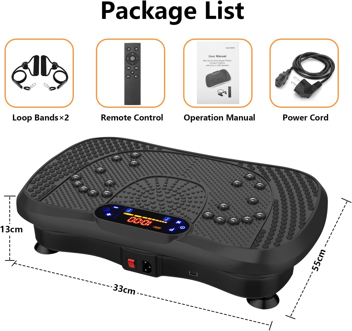 Vibration Plate Exercise Machine, Vibration Plate with Bluetooth and LED Display，120 Adjustable Speed，Full Body Vibration Plate for Lymphatic Drainage，Vibration Platform Machines for Weight Loss image number 2