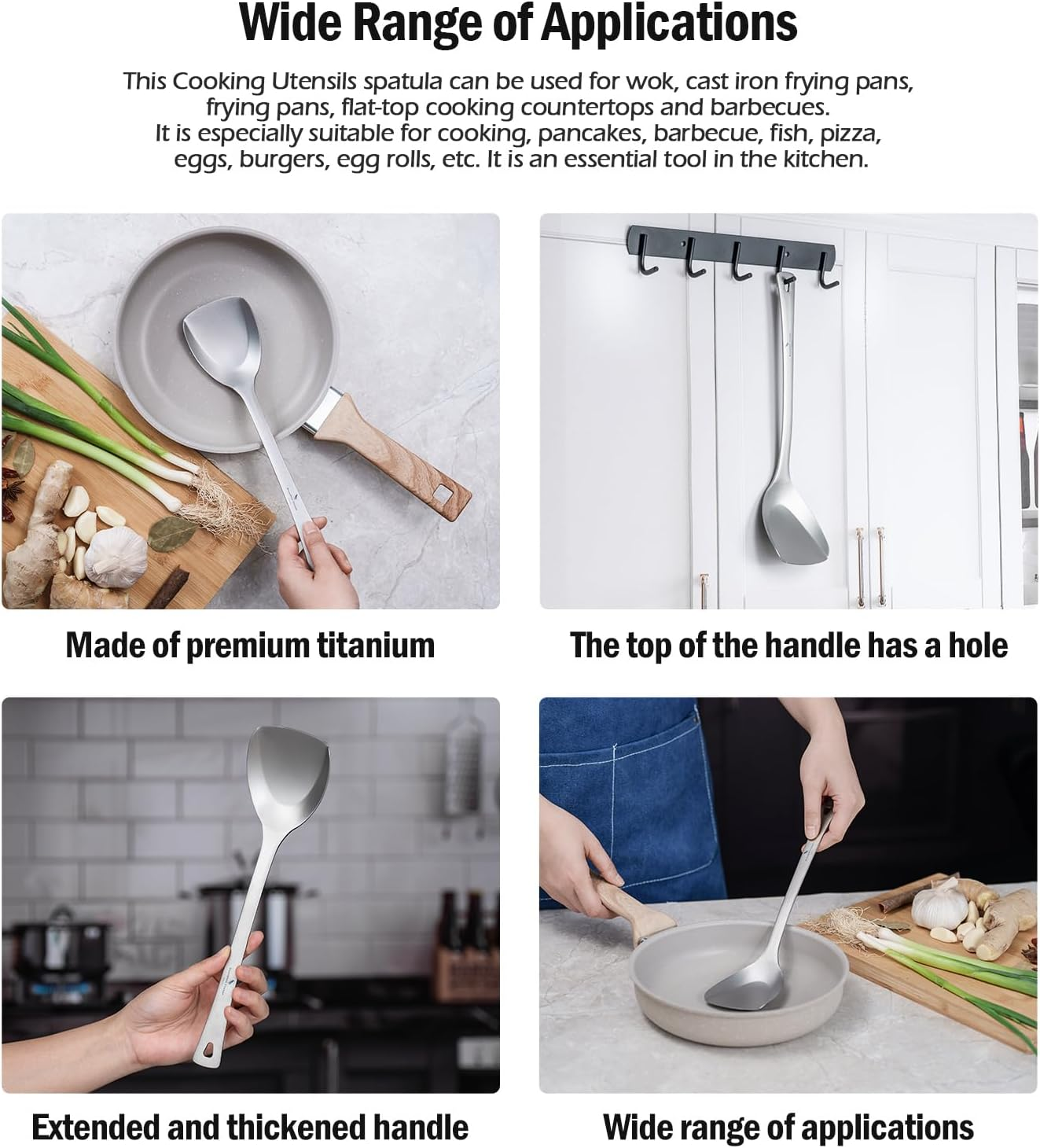 Boundless Voyage Titanium Spatula Food Turner Lightweight Food Grips Cooking Utensils for Home Outdoor Kitchen (Ti1073T) image number 4