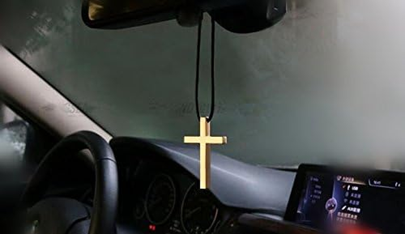 EFORCAR(TM 1Pcs Car Rear View Mirror Decoration Cross Religious Faith Car Charm Hanging Accessory Auto(Rndom Color)