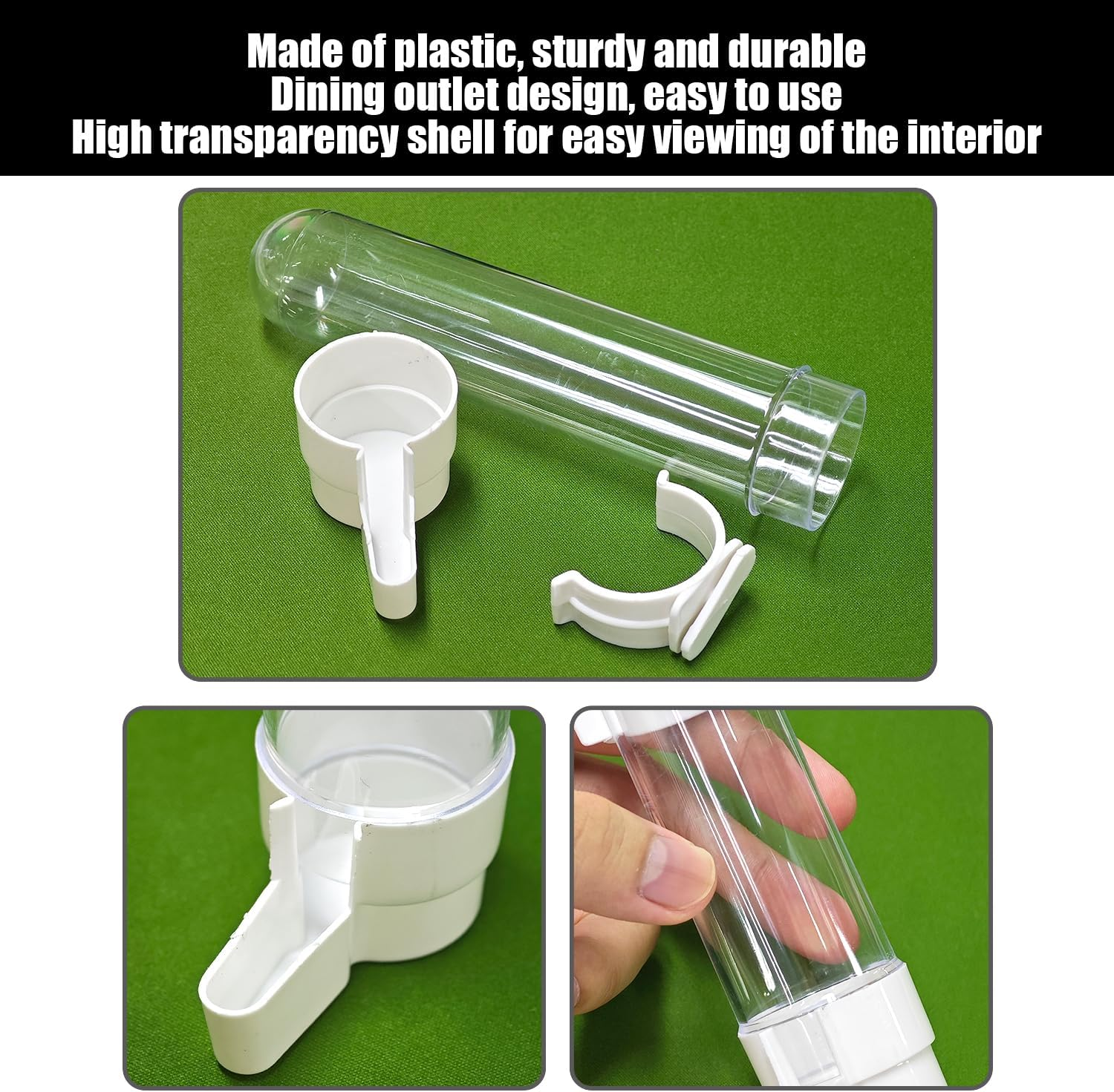 JDNFKG Pack of 3 Parrot Drinking Fountains and 1 X Cleaning Brush, Leak-Proof Hanging, Bird Cage Drinking Device, Accessories for Bird Care