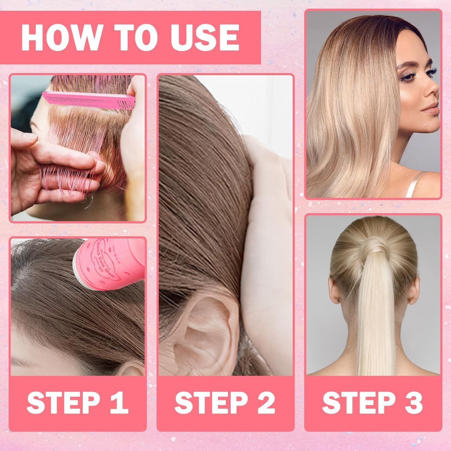 2PCS Hair Wax Stick Crushed Hair Finishing Balm Long Styling Hair Finishing Stick Non-Greasy Style Wax Stick for Men Women Broken Hair image number 1