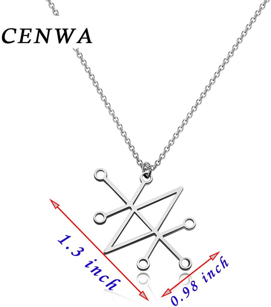 CENWA Sceal Sigil of Azazel Sigil of Demons Necklace Satan Necklace Lesser Key Demon Seal Pendant Goetia Necklace Lemegeton Jewelry Seal Lucifer image number 2