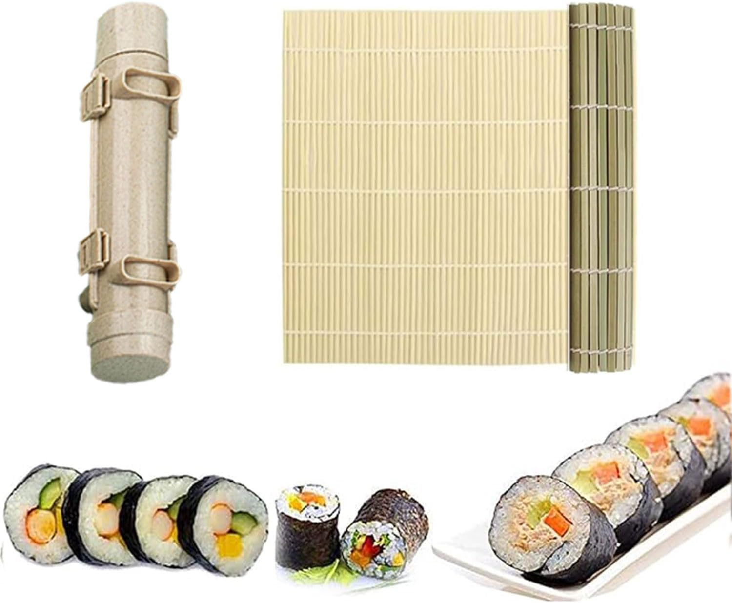 Sushi Making Kit, Sushi Roller Machine Mold, DIY Sushi Maker Tool with Bamboo Sushi Mats, Sushi Maker Roller, Plastic Sushi Bazooka, Rice Vegetable Meat Rolling, Onigiri Roller for Beginners image number 2