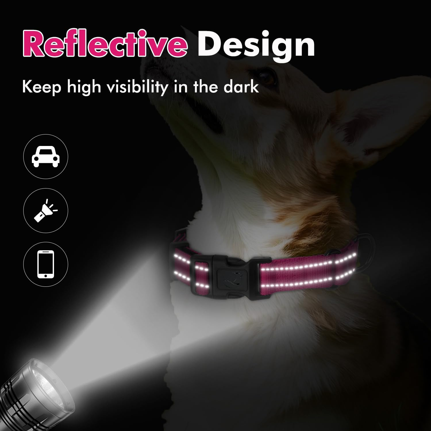 Padded Martingale Collar for Dogs | Neoprene Martingale Dog Collars | Reflective Nylon Martingale Collar | Adjustable Dog Martingale for Small Medium and Large Dogs image number 2