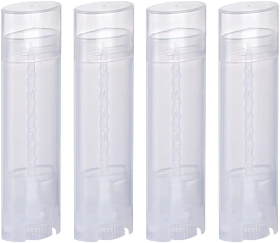Ewandastore 5Ml Oval Lip Balm Tubes,100Pcs Plastic Clear Empty Oval Oval Deodorant Containers Lip Gloss Container Holder with Caps