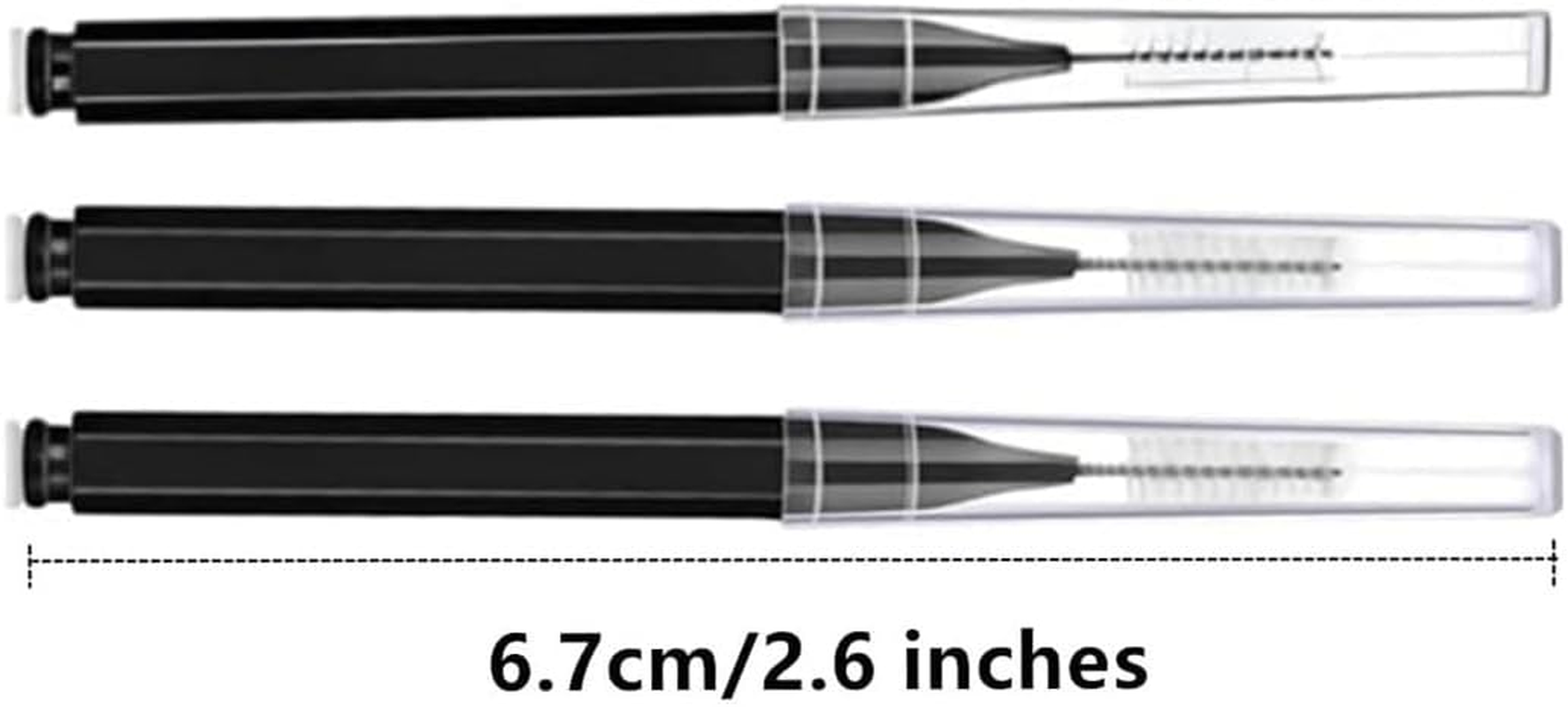 100 Pcs Micro Eyebrow Brush with Cap,Professional Brow Lamination and Eyelash Extension Tools, Dual Ended Spoolie Comb for Lash Filling,Lifting, Black Eyebrow Brushes for Salon and Home Use image number 2