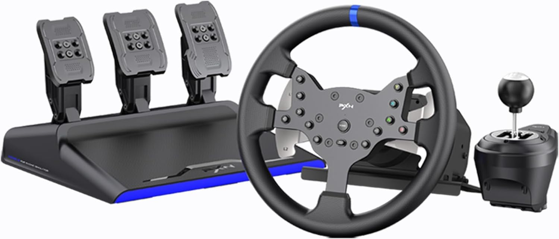 PXN V99 Racing Simulation Set: Force Feedback Wheel, 6+1 Gear Stick, Adjustable Pedals for PC, PS3, PS4, Xbox, Nintendo Switch image number 4