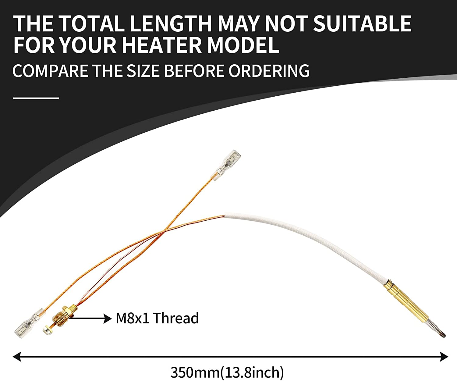 MENSI Outdoor Propane Gas Patio Heater Replacement Parts Thermo Coupler M8*1 (Non-Thread Type with 4.8Mm Terminals) image number 4