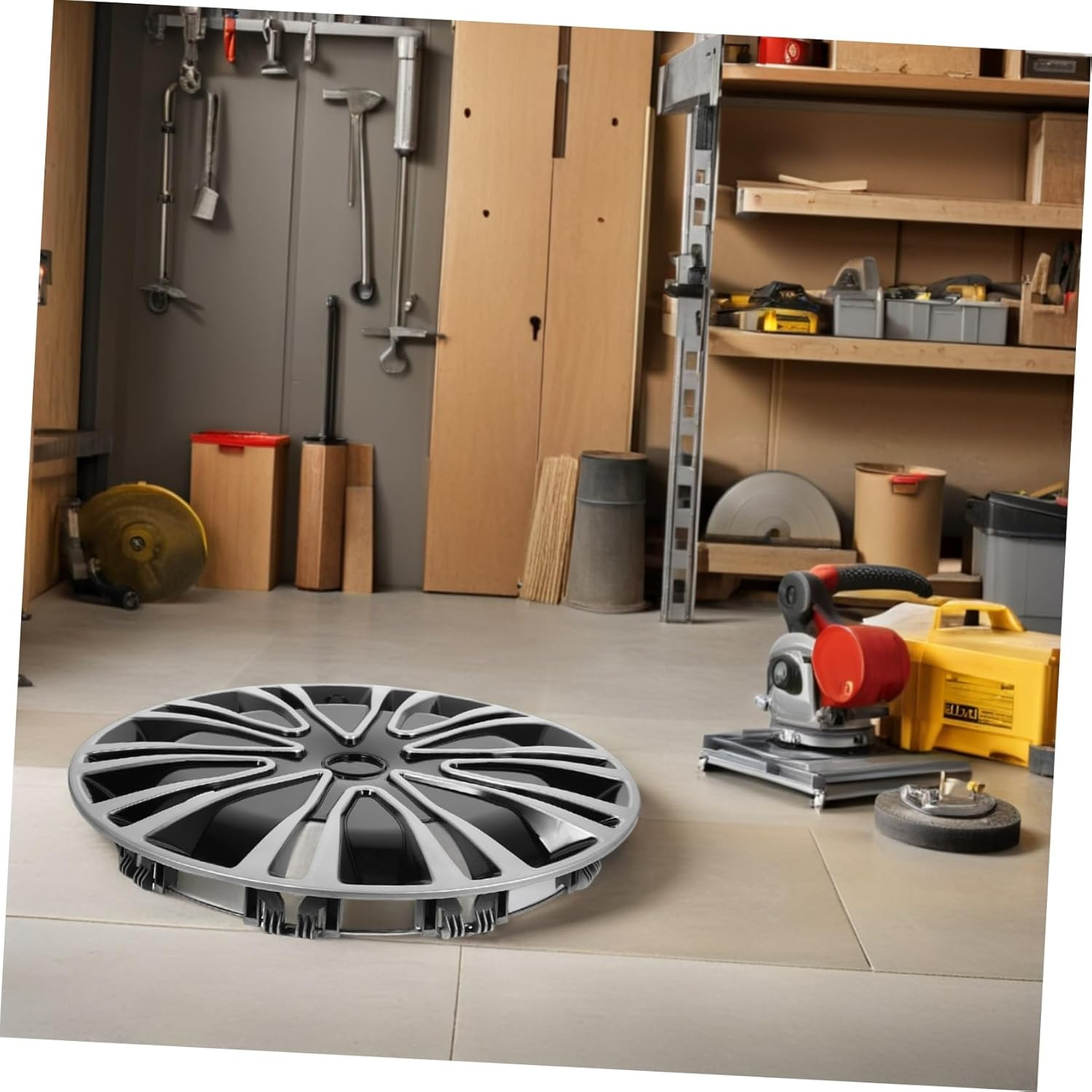 TOGEVAL 13 Inch Car Wheel Hubcaps Decorative Automotive Wheel Rim Covers Pp Material Easy to Install Universal Fit Water and Debris Resistant