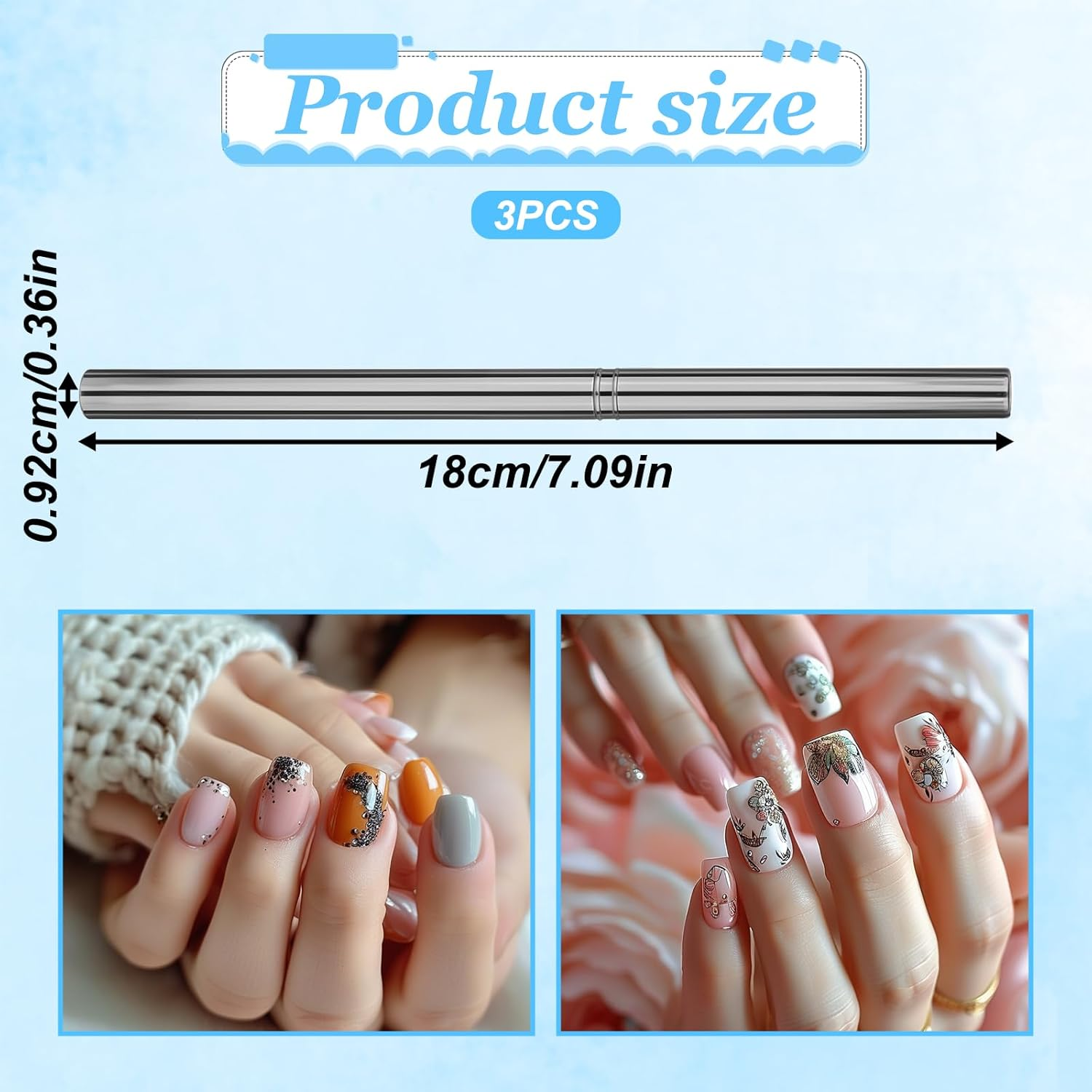3PCS Nail Art Clean-Up Brushes Set, Flat,Oval,Fine Angled Gel Nail Brushes, Angled round Flat Brush Acetone Resistant for Manicure Design DIY and Cleaning Polish Mistake on the Cuticles image number 2