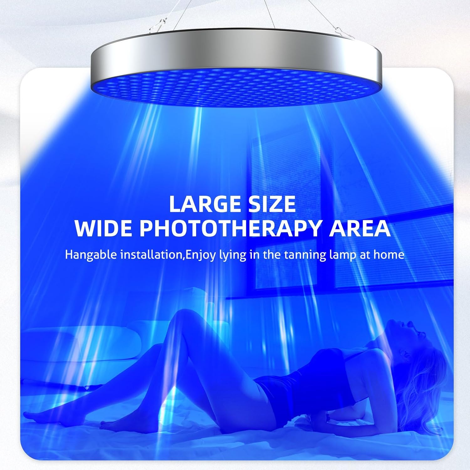 Solarium for Home, 460 NM Portable Tanning Lamp with 225 Leds, 45 W Face Solarium, Adjustable Stand and Hanging Hooks, Face Tanner Solarium for Home for Body image number 6