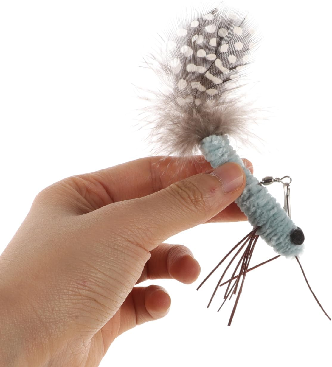 Kisangel 2Pcs Cat Teaser Replacement Heads Toys, Cat Insect Dragonfly Heads for Kitten Indoor Toys Attachment Plaything - Coffee image number 4