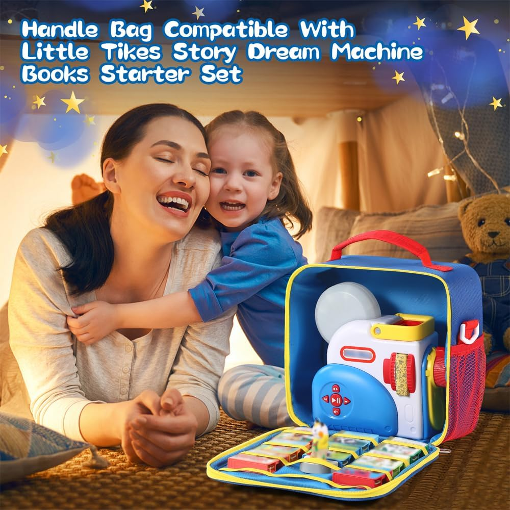 Portable Bag Carrying Case Compatible with Little Tikes Story Dream Machine Books Starter Set and Character