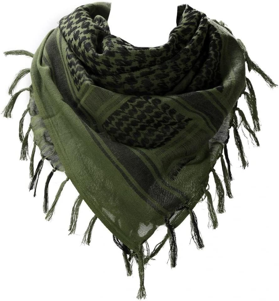 Cotton Military Scarf Shemagh Tactical Desert Keffiyeh Arab Wrap for Women Men 43"X43" Pack of 2 image number 5