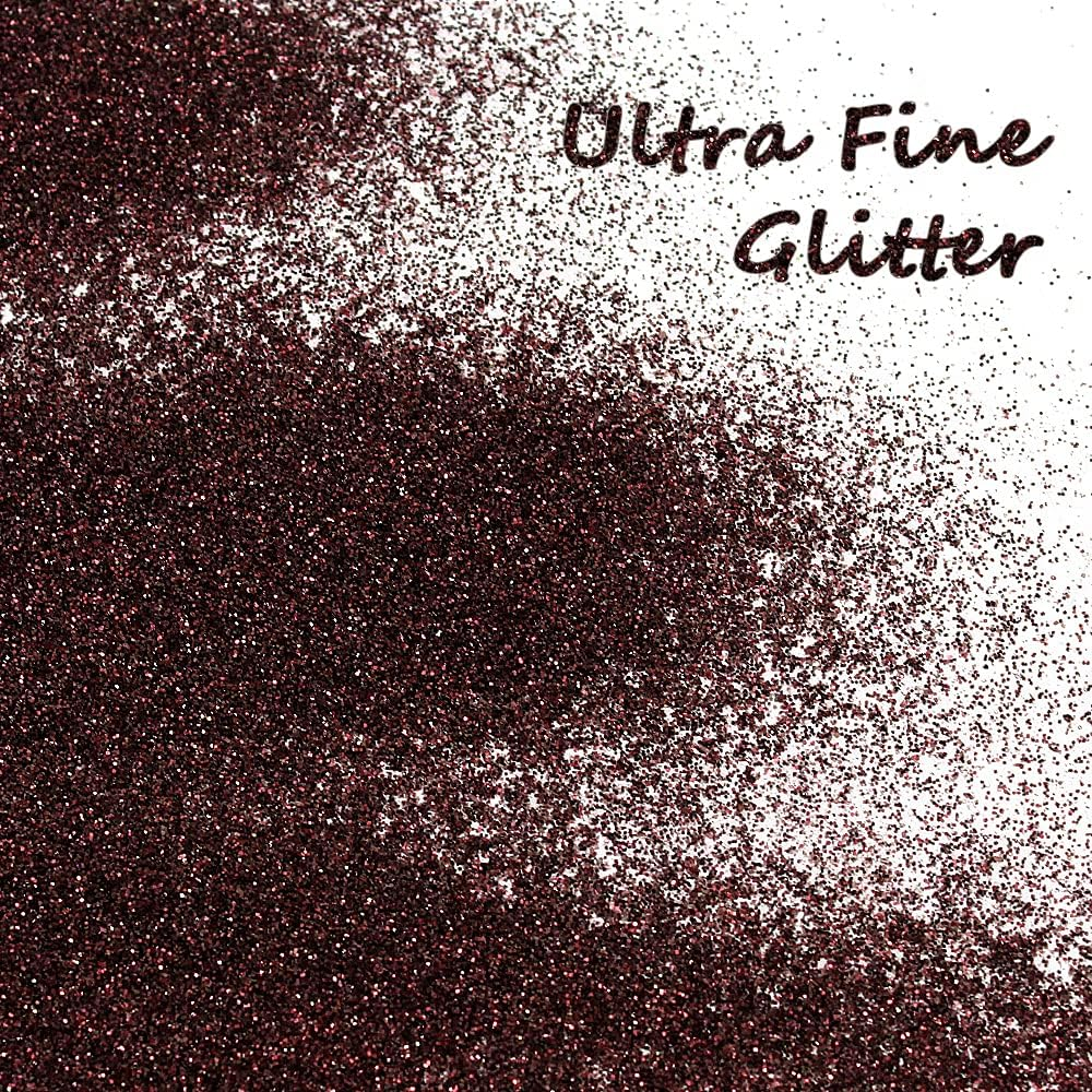 Holographic Fine Glitter, 150G Multipurpose Extra Fine Craft Glitter for Resin Arts and Crafts, Body Nail Art Eye Face Hair, Holographic Glitter for Epoxy Tumbler, Slime Making (Burgundy) image number 6