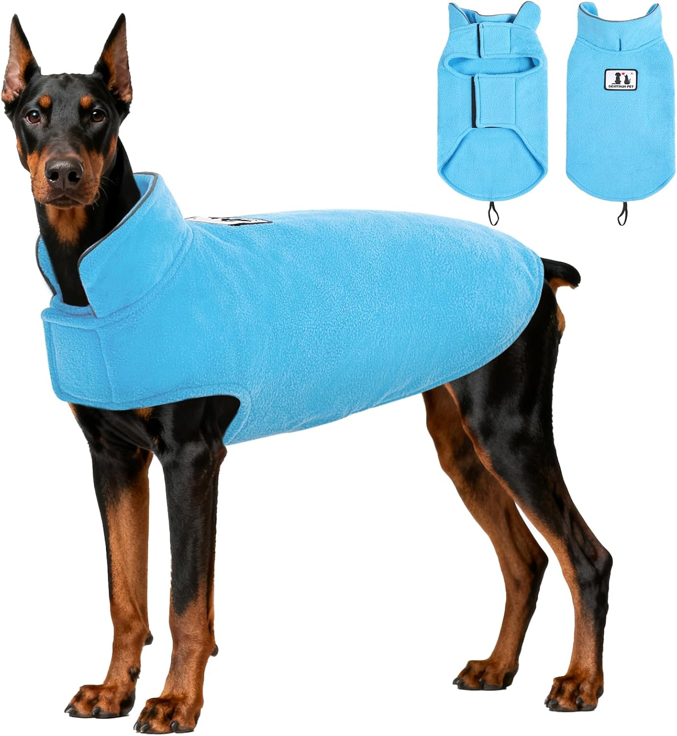 Windproof Winter Warm Fleece Dog Coat Jacket Reflective Soft Pet Dog Vest Apparel Overcoat for Small Medium Large Breeds for Cold Weather Leash Access