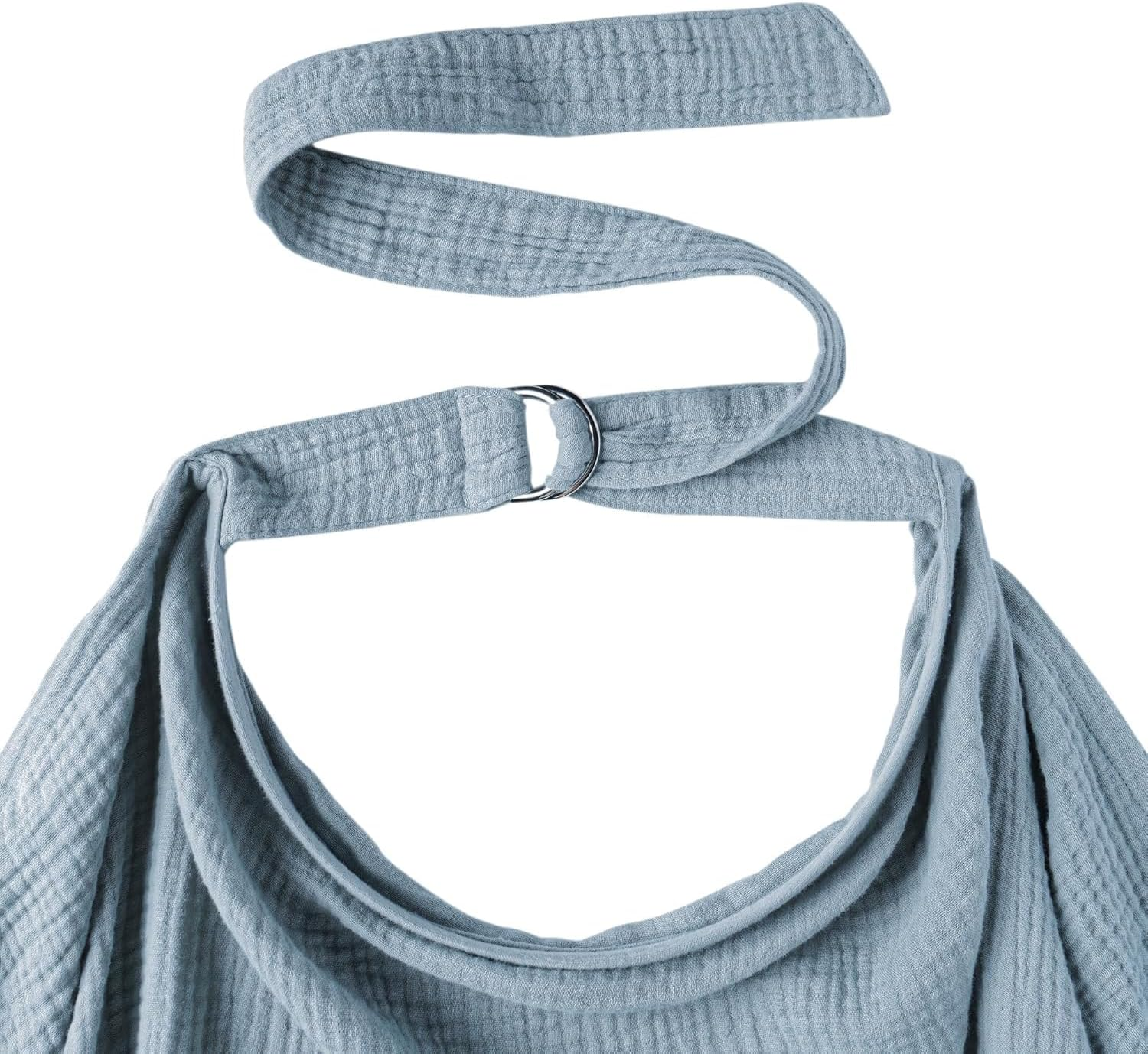 Muslin Nursing Covers for Breastfeeding,100% Cotton Baby Car Seat Canopy & Stroller Cover with Adjustable Hoop, Privacy Breast Feeding Cover with Arch Neckline for Mom and Baby image number 1