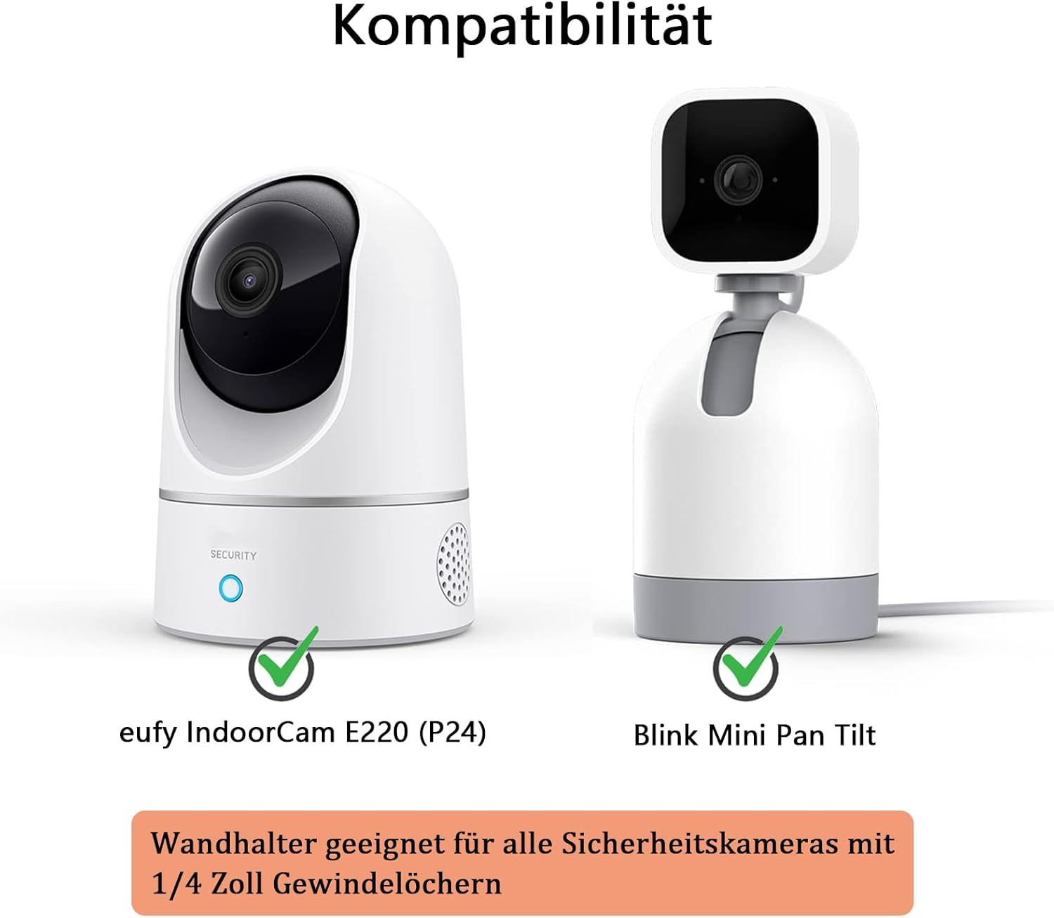 Wall Mount Compatible with Eufy Security Indoor Cam E220 / Blink Mini Pan Tilt Camera, Wall Mounts Ceiling Mount Stand Holder Accessories, Super Hard Metal, Pack of 2 (Without Cameras) image number 3