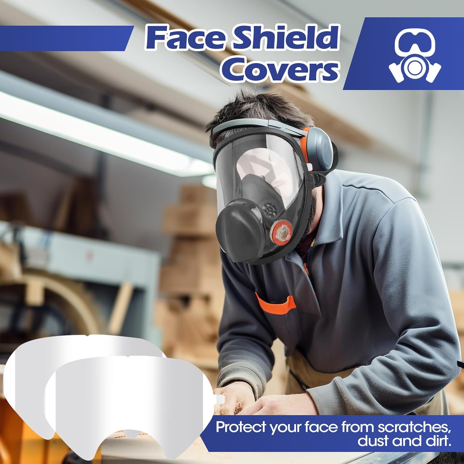 40 Pack Peel off Lens Cover Compatible for 3M 6885, 6000, 6700, 6800, 6900 Series Respirator Mask, Protective Cover for 6800 Mask image number 3