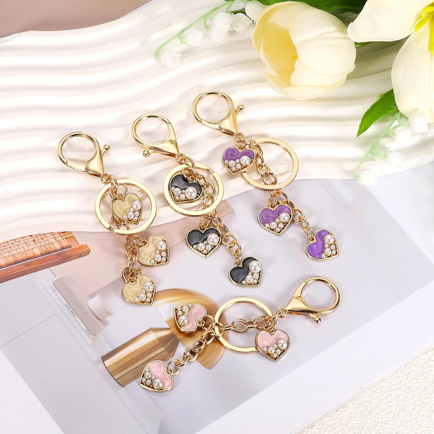 Sourcing Map Y2K Heart Keychain, Alloy Keyring Bag Charm, Cute Accessories for Women Purse, Handbag, Car Key image number 4