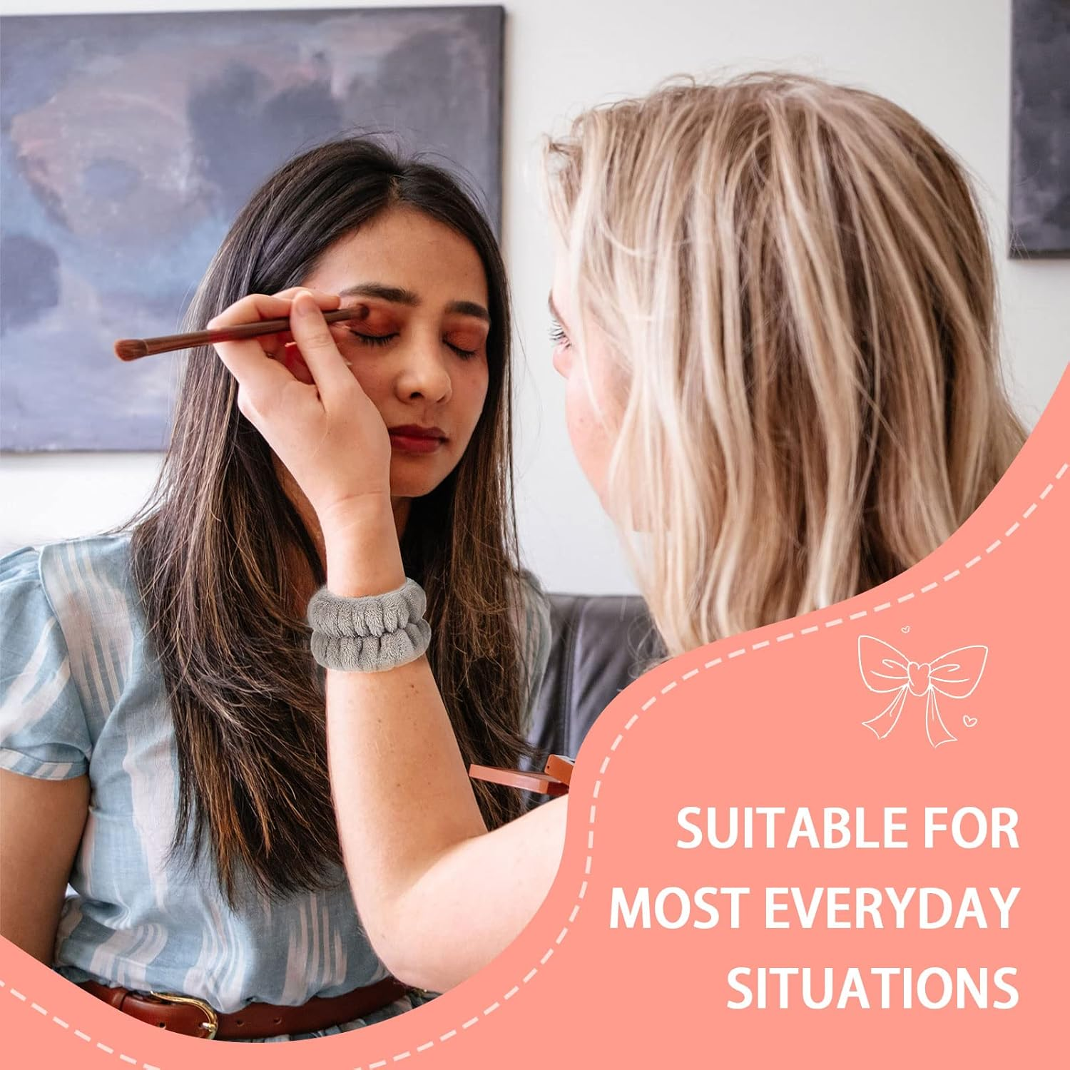 PMELCXD 4 Pairs Wrist Spa Bracelets Microfiber Washable Face Absorbent Bracelets for Women Girls Prevent Liquid Slipping down Your Arms