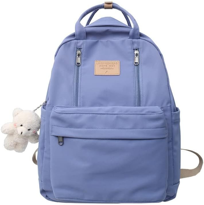 CHERSE Cute Backpack with Bear Aesthetic Accessories Kawaii Stuff Y2K Backpack Preppy Shoulder Bookbag