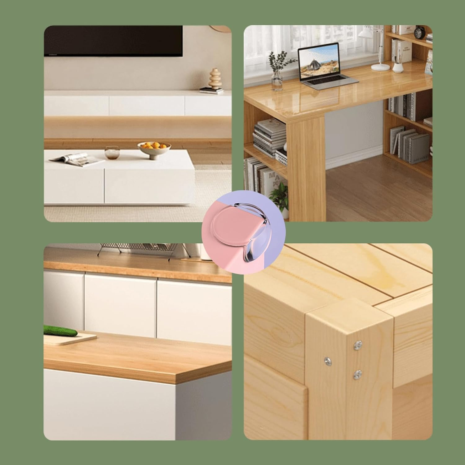 5Pcs 2M Clear Corner Protectors Adhesive Tapes with Circular Shape Table Corner Protectors, Safety Edge Protection Clear Edge Protector Strip Desk Edge Cushion Tables Corner Guards Baby Proofing image number 5