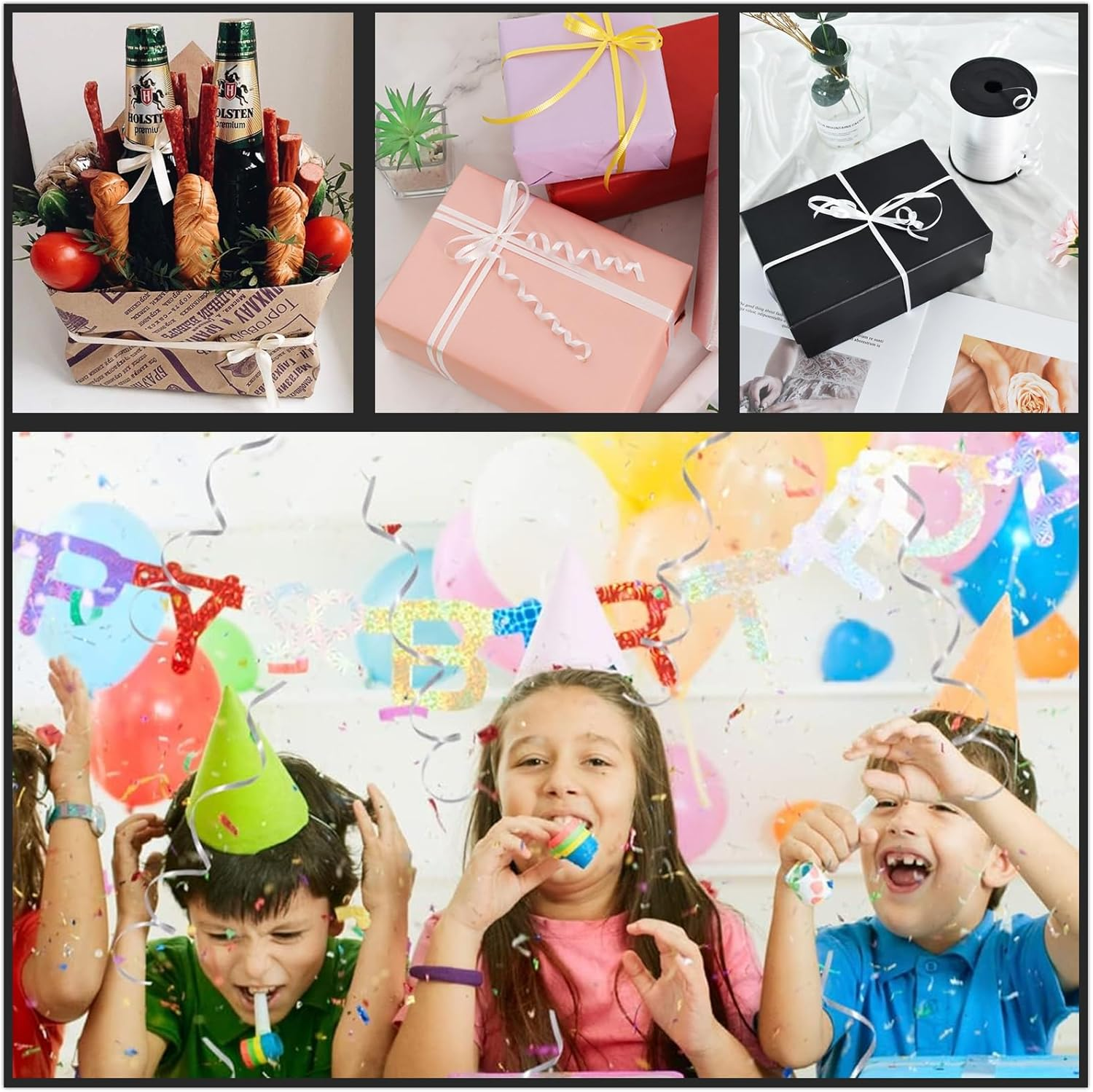 Pink Ribbon, 50M X 5Mm Ribbon for Balloons,Balloons String Ribbon for Gift Wrapping Birthday Crafts Wedding Party Balloons Decoration Ribbon, 3 Rolls image number 2