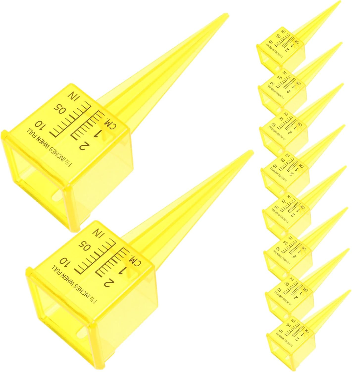 LALAFINA 20Pcs Lawn Rain Gauge Sprinkler Measurement Tool with Wide Mouth for Accurate Rainwater Monitoring in Garden Patio Dual Scale Quick Connect Design