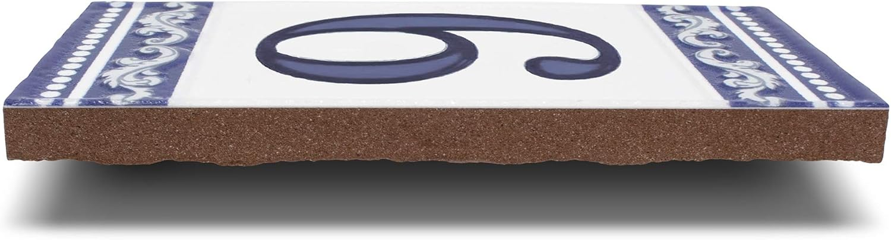 Kantu 2113017 Castilla Ceramic Tile Address Number, 3.94 In. L X 1.97 In. W X 0.31 In. H, Blue image number 5