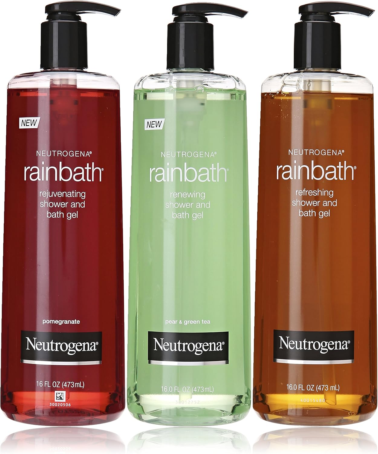 Neutrogena Rainbath Multi-Pack of 3, 1 Original Formula, 1 Pomegranate and 1 Pear & Green Tea, 16 Fl Oz Bottles