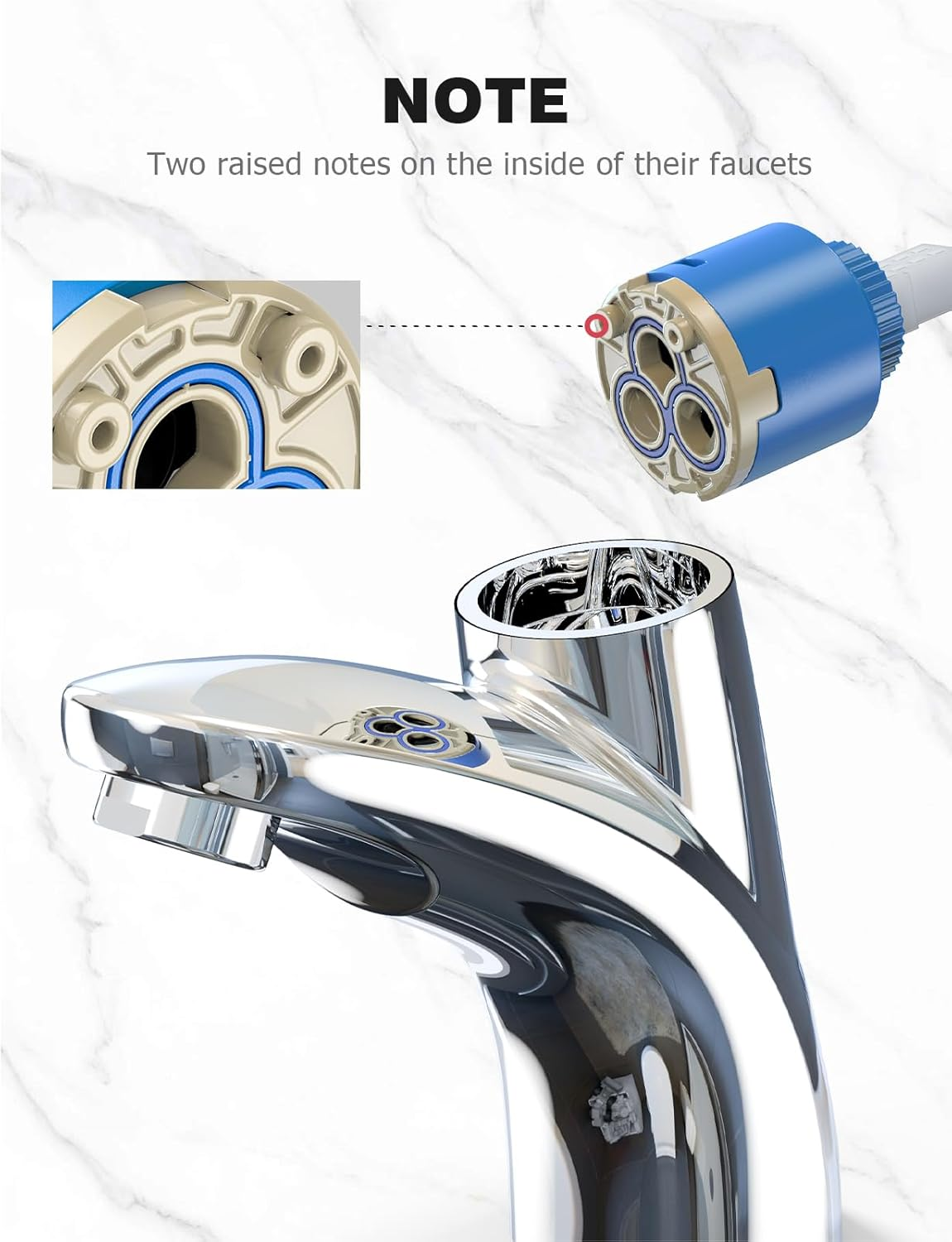 Cartridge 35 Mm for Blanco, Mellbree 121894 Replacement Cartridge Ceramic Not Original 35 Mm Cartridge Compatible with Blanco Tap Mixer Taps Tap High Pressure Blue (2, Blue) image number 1