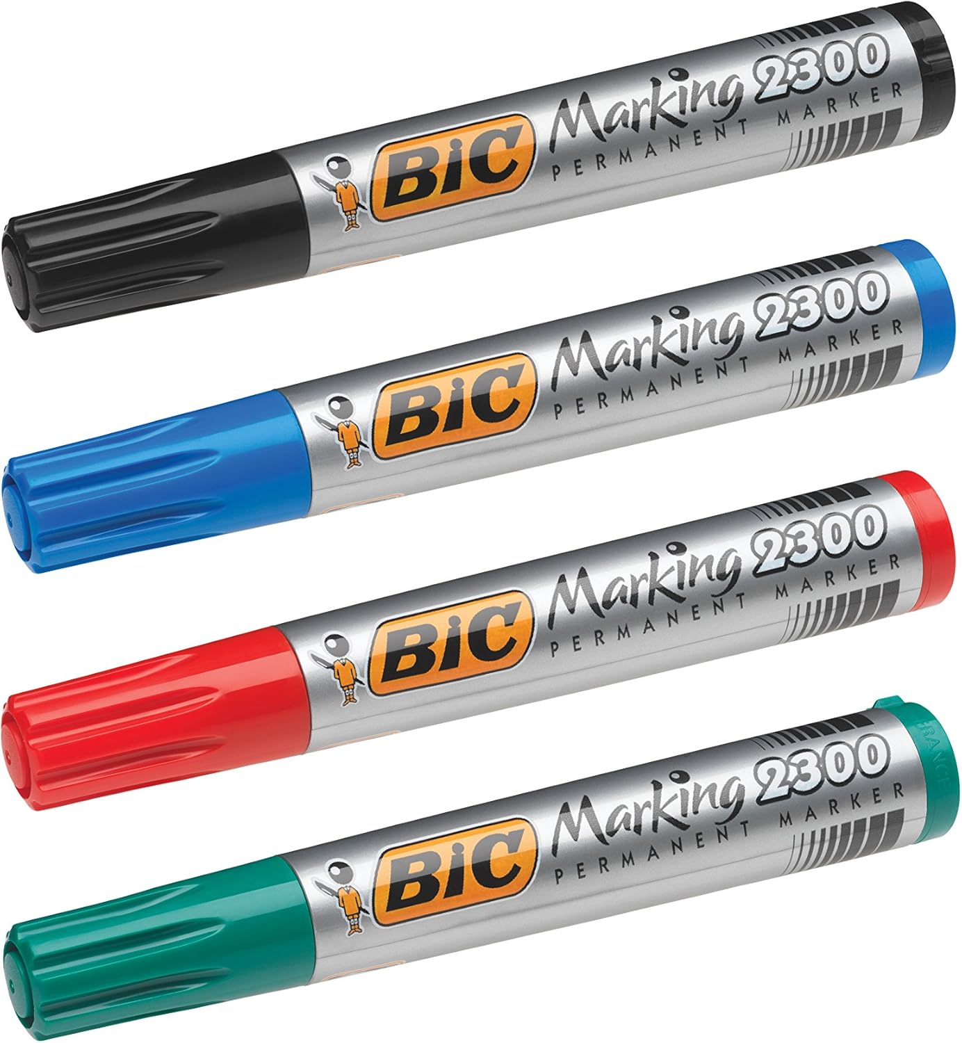BIC Marking 2300 Ecolutions Permanent Markers Medium Chisel Tip Markers - Assorted Colours, Pack of 4, 68954BC image number 5