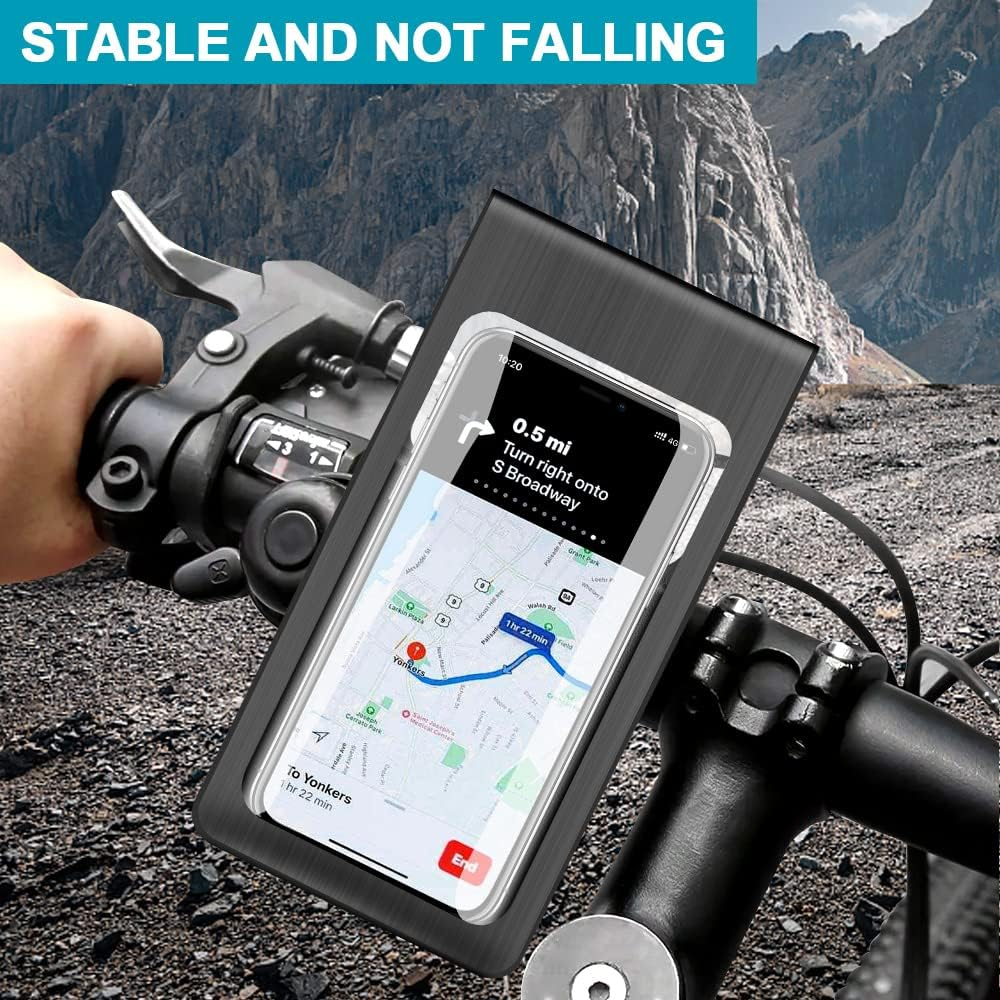 Motorcycle/Bicycle Waterproof Mobile Phone Bracket, Compatible with 4.7~6.8 Inch Smartphones, Double Seal, Adjustable Handlebar Mount image number 4