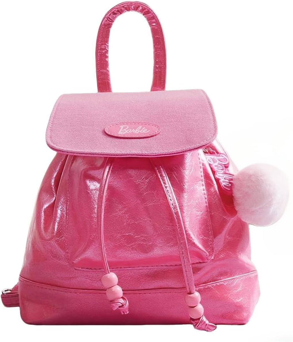 MINISO Barbie Mini Backpack for Women & Girls, Leather Pink Purse with Adjustable Straps, Cute Doll-Themed Bookbag Daypacks for School, Travel, Cosplay, Giftable Fashion Accessory image number 1