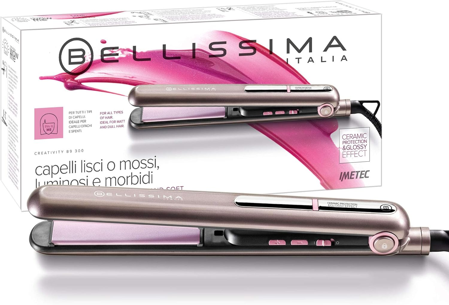 Bellissima Creativity B9 300 Straight or Wavy Styling Ceramic Coating Hair Straightener Temperature Setting from 150&deg;C to 230&deg;C Quick Heating System image number 6