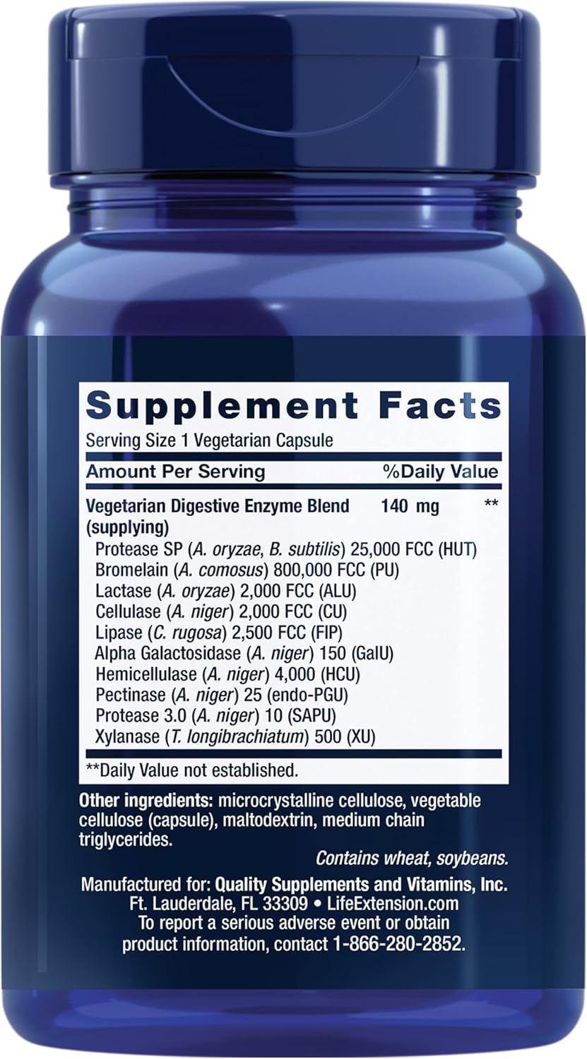 Life Extension Enhanced Super Digestive Enzyme, 60 Vegetarian Capsules