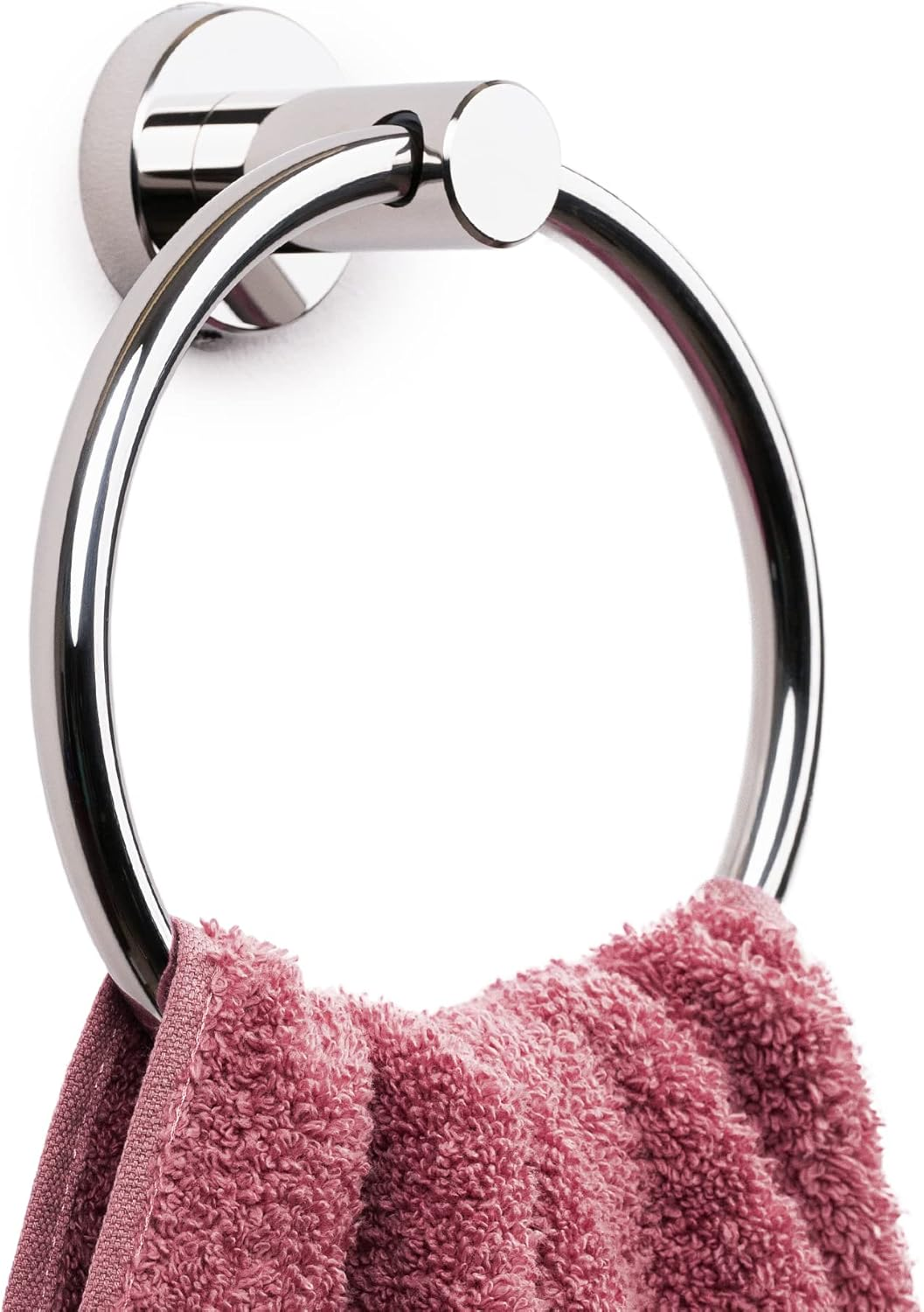 Marmolux Acc Stainless Steel Brushed Wall Mount Bathroom Hardware Accessories Set, Including Bath Towel Bar, Towel Ring/Hand Towel Holder, Toilet Paper Holder, Robe Hook, Polished Chrome