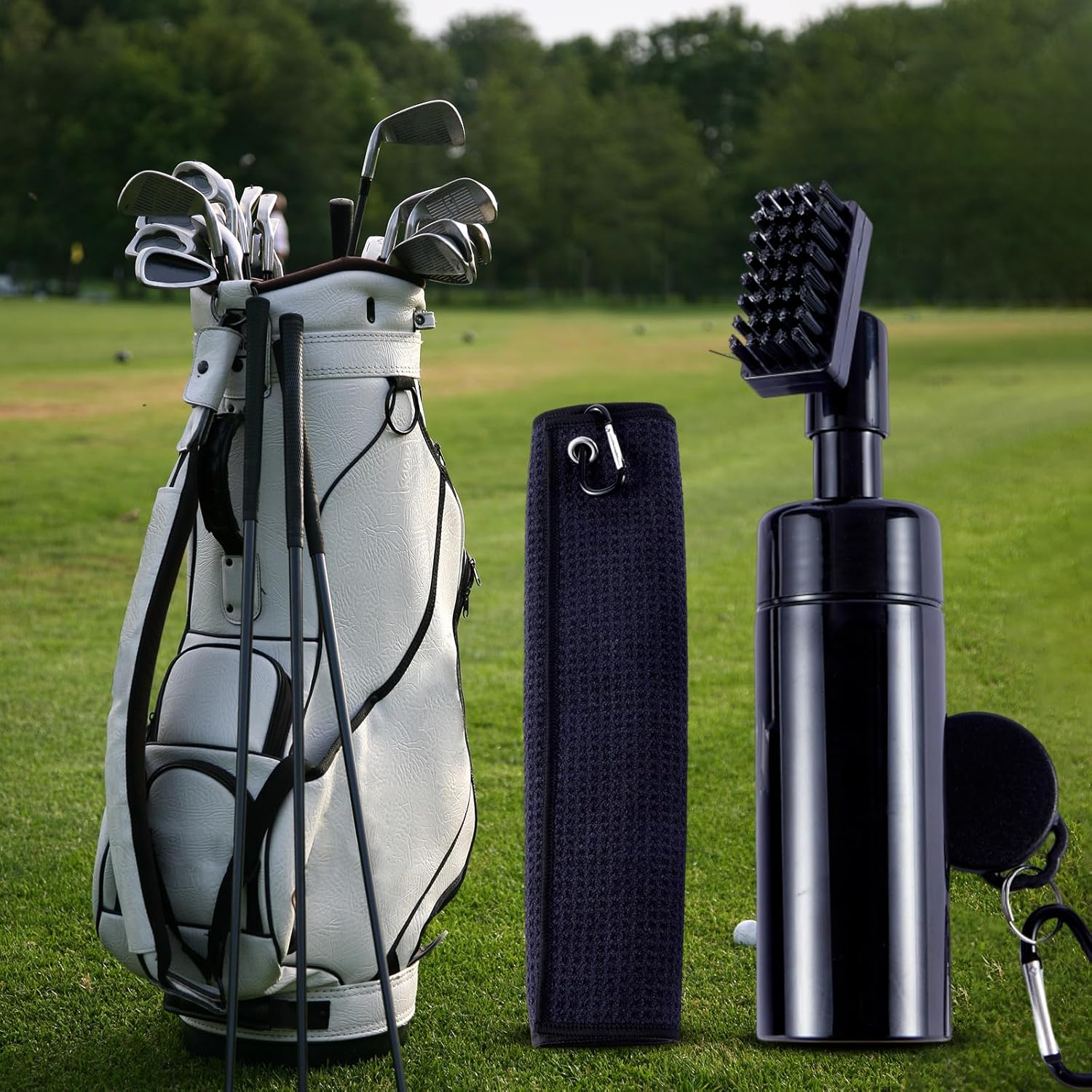 Golf Club Cleaner Brush with Water Spray Bottle, Strong Bristles Non-Leaking Stretchable Golf Brush with Microfiber Golf Towel (11.8 * 11.8 In), Golf Groove Cleaner Kit image number 5